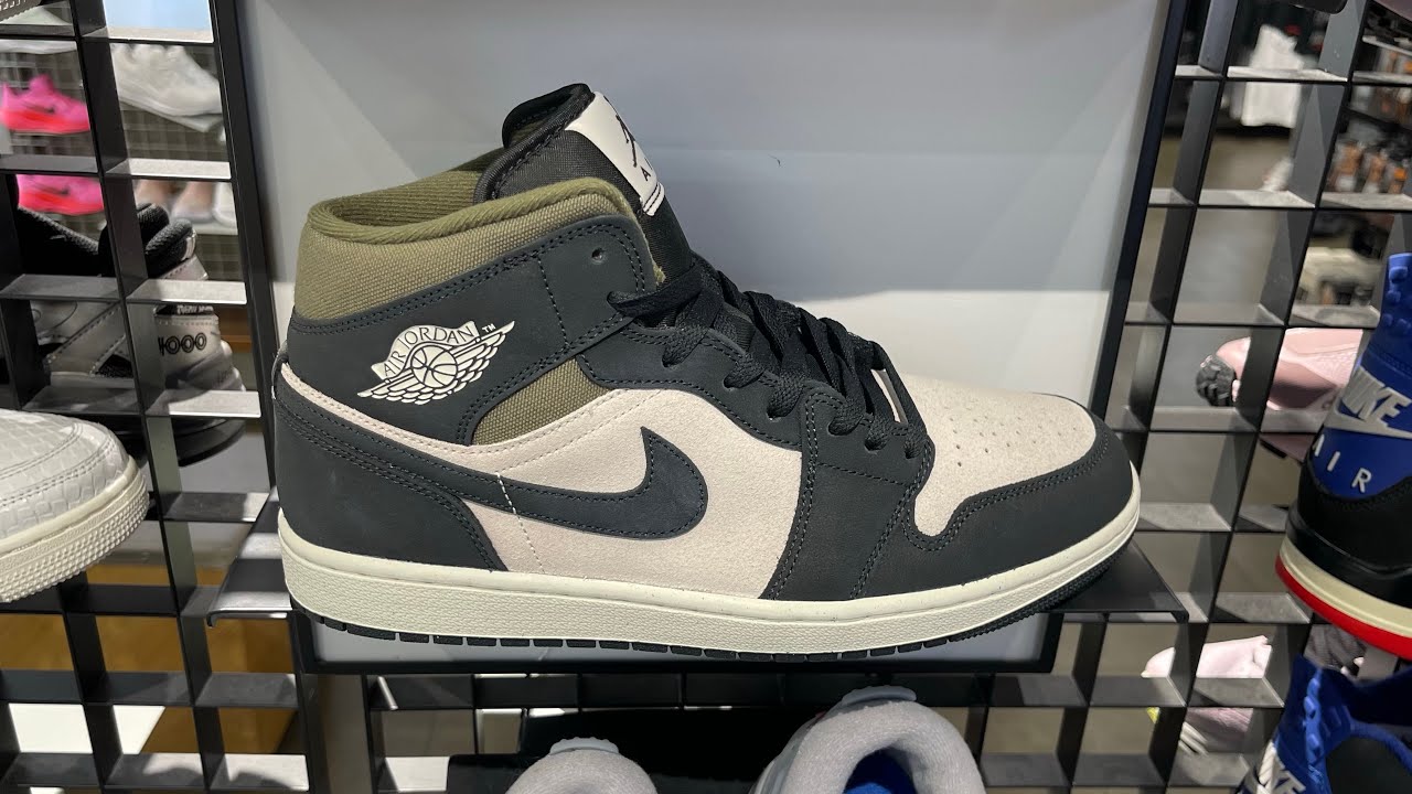Air Jordan 1 Mid (Light Orewood Brown/ Medium Olive/ Sail/ Off-Noir) - Style Code: HV4091-102