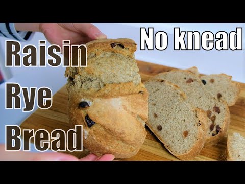 Easy no knead bread recipe ~ Raisin Rye Loaf[Gourmet Apron 416]