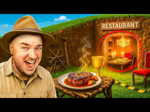 We Turned Our MUD FORT Into a LUXURY RESTAURANT! (Primitive Survival)