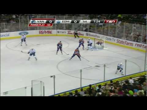 Canucks Vs Oilers - Owen Nolan 1-0 Goal - 2011 Pre-Season - 09.22.11 - HD