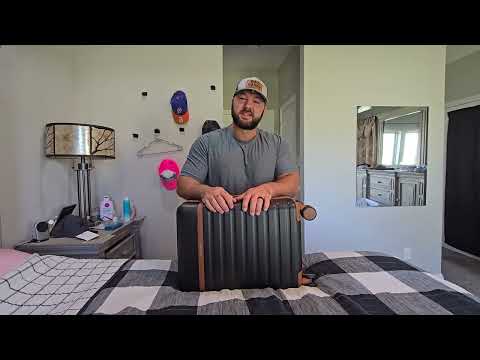 Velaybor Luggage Sets 3 Piece with Spinner Wheels, Lightweight PC Hardside Suitcase with TSA Lock & YKK Zippers, 20 Inch Carry On Luggage with Travel Bag for Men and Women, Black video review thumbnail