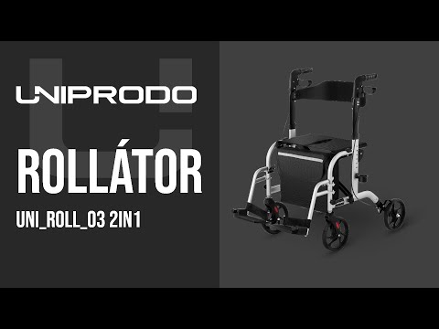 Videó - Rollátor - tolószék 2 in 1 - ezüst - 120 kg