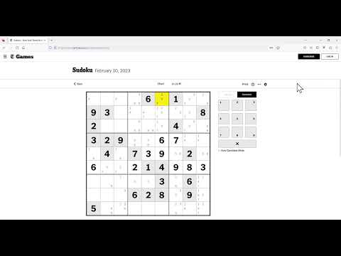 The New York Times Hard Classic Sudoku - Feb 10, 2023