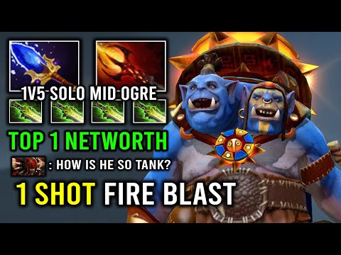 Unlimited Skill Spam Instant 1 Shot Fire Blast Solo Mid Ogre Magi Always Top 1 Networth Dota 2