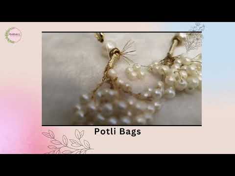 Potli Bag Wedding Hand Crafted Potli Bag With Beaded Chain For Women