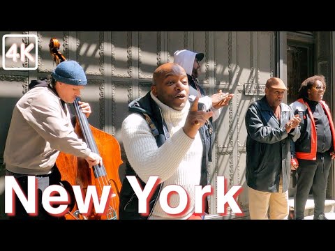 NYC Music Walk: Cover Story DooWop Singing Acappella "My Girl" 4K Ultra HD