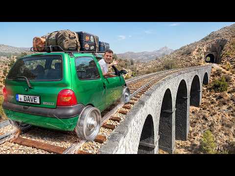 Ich fahre mit einem umgebauten Twingo über verlassene Schienen 🚂