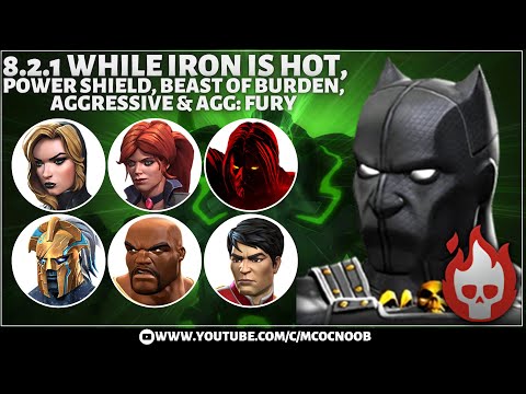 MCOC: Act 8.2.1: While the Iron is Hot, Power Shield, Beast of Burden, Aggressive - Black Panther