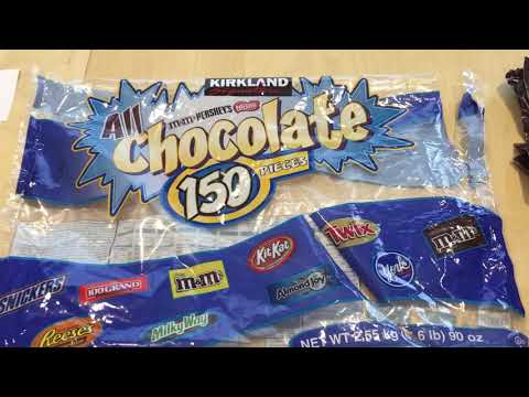 Counting how many Kirkland Costco chocolate candies are in a bag!
