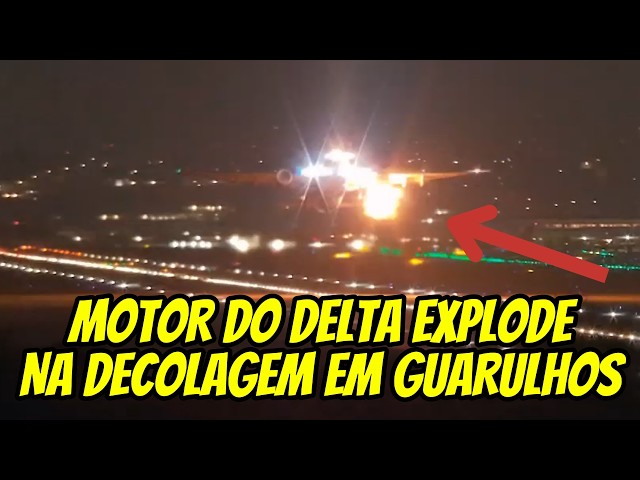 MOTOR DO A330 DELTA EXPLODE DURANTE DECOLAGEM E ELE POUSA EM MAYDAY COM DESTROÇOS NA PISTA