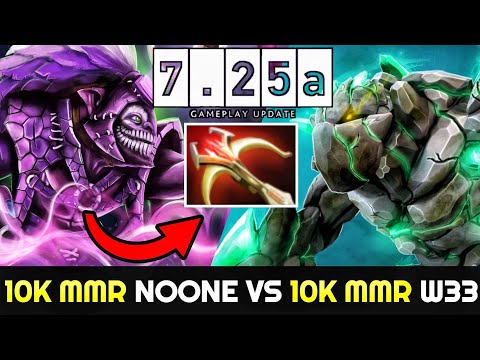 NOONE Dazzle vs W33 Tiny on Patch 7.25 - 10k MMR Mid Battle Dota2