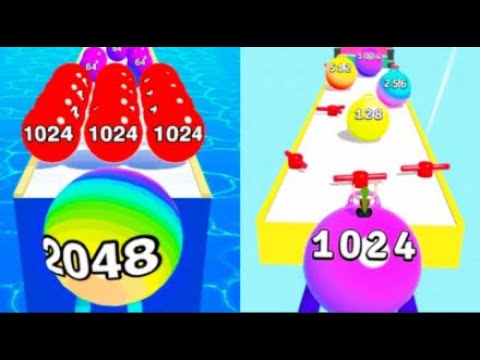 yoga ball run vs 2048 ball run - All Level Gameplay Android,iOS - NEW MEGA APK UPDATE MHJTG