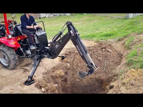 BK-7 PTO Backhoe Digger Attachment In Action - Digging Solutions