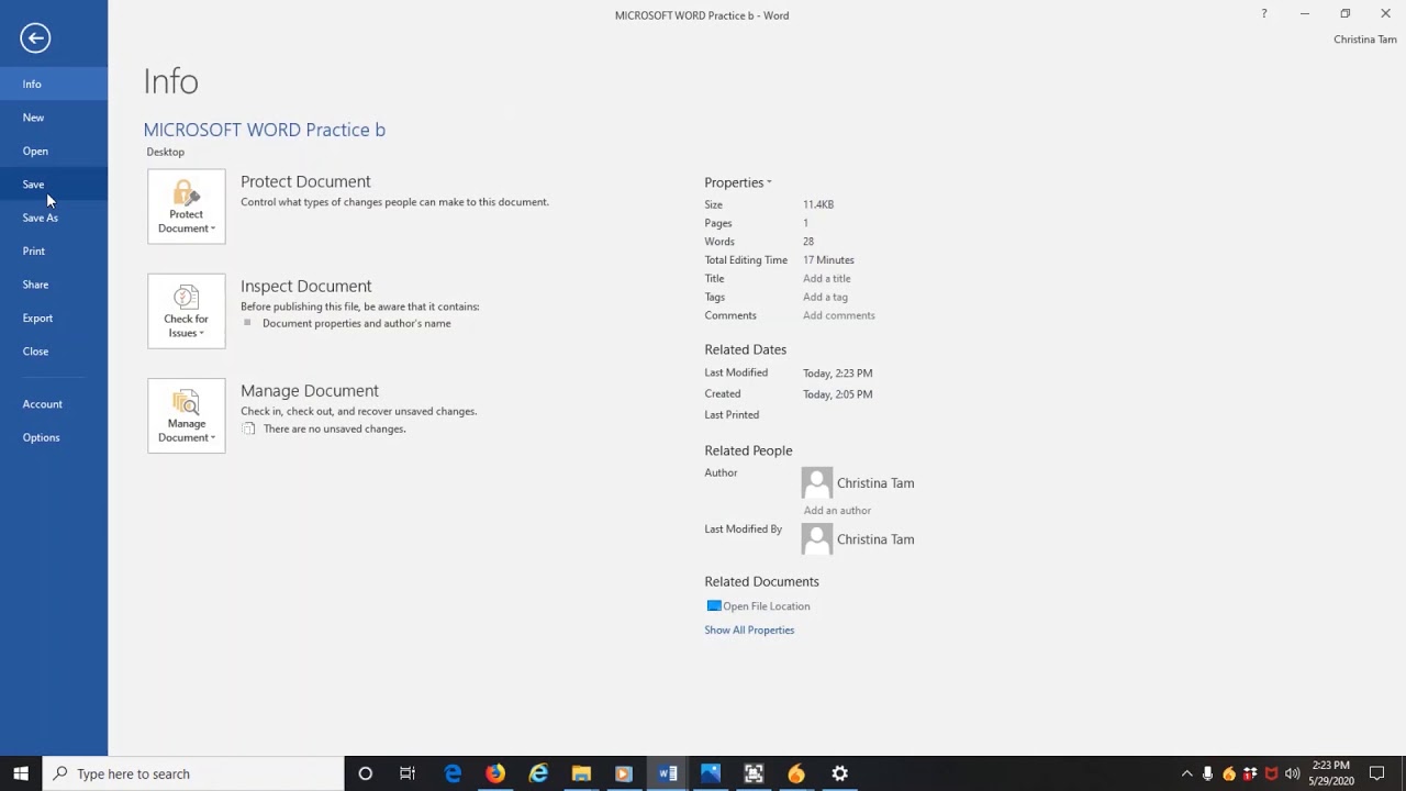 Microsoft Word: Printing & Saving