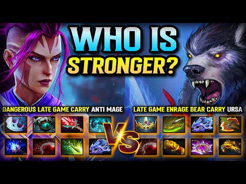WHO IS STRONGER ? | Dangerous Late Game Carry Anti Mage Vs. Late Game Enrage Bear Ursa | 7.39 DOTA 2