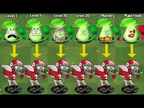 BONK CHOY & All Plants Max Level VS Football All-Star Zombie - PvZ 2 Gameplay