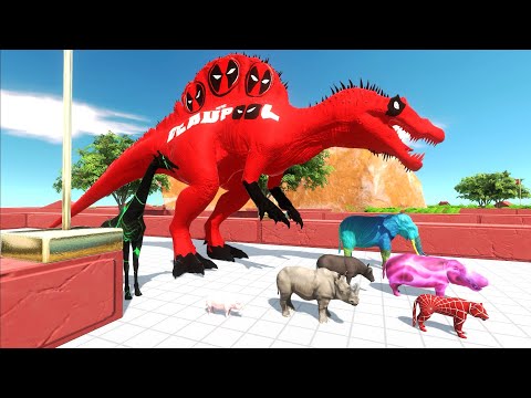 ESCAPE FROM DEADPOOL SPINOSAURUS - Animal Revolt Battle Simulator