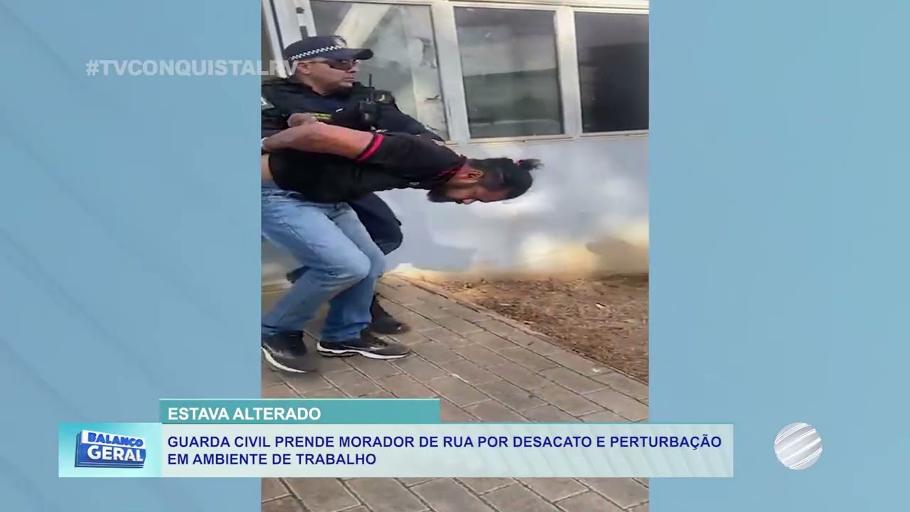 Guarda Civil prende morador de rua por desacato e perturbação em ambiente de trabalho