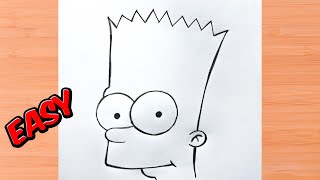 How to Draw Bart Simpson ✏️💛 Step by Step with Pencil - Super Easy