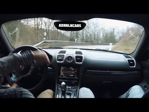 Porsche 981 Cayman S | pure engine sound with some pops and bangs & powersliding