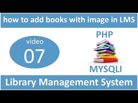 how to add books with image in LMS in PHP