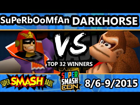 SSC - SuPeRbOoMfAn (Captain Falcon, DK) Vs. Dark Horse (Falcon, DK) SSB64 Top 32 - Smash 64