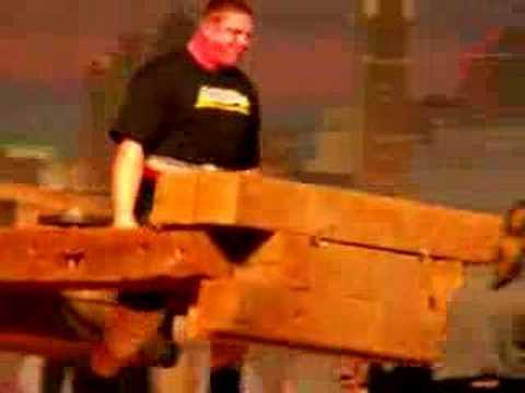 Stongman Andrus Murumets in the timber carry