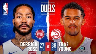 Trae Young - Atlanta Hawks - Derrick Rose - Detroit Pistons