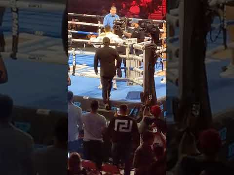 Giovani Santillan El Gallo de Oro walks in to the ring for his bout versus Tijuana's Angel Ruiz