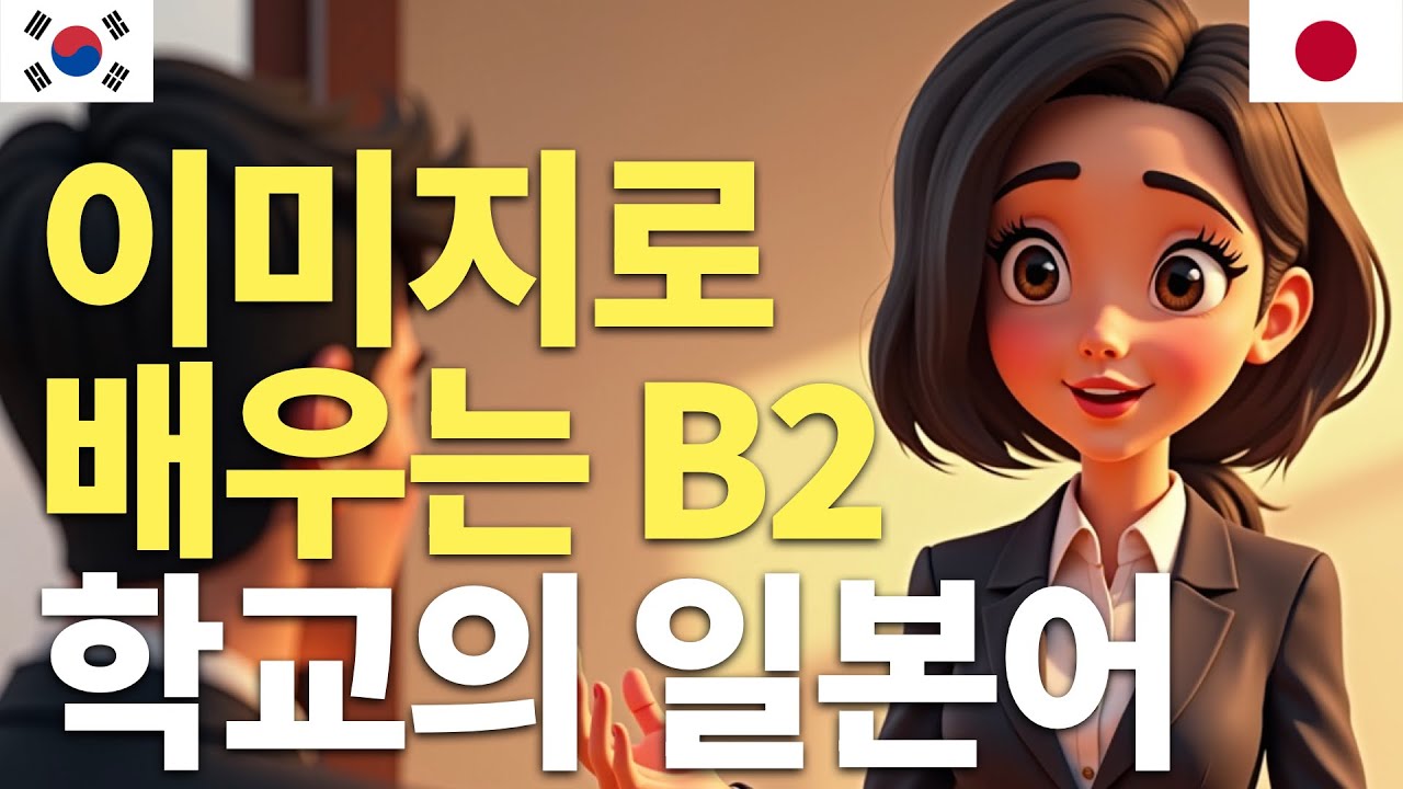 이미지로 배우기 B2 학교 일본어 | 자연스러운 듣기 | 히라가나 병기 | 일본어 배우기