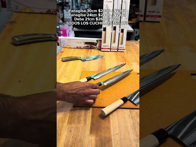 Vídeo relacionado con CUCHILLO DE ACERO INOXIDABLE CON MANGO DE MADERA DE ARCENIPON YANAGIBA 24 cm 3C