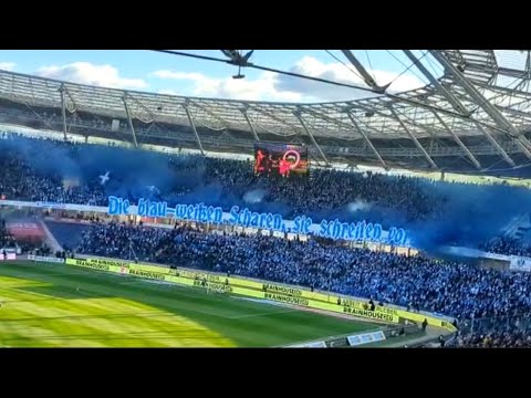 1.FC Magdeburg Choreo / Pyro in Hannover #fcm #fcmagdeburg #magdeburg