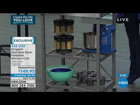 Origami Pro Stainless Steel Foldable Kitchen Cart