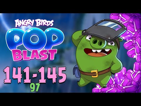 Angry Birds Pop Blast Gameplay Pt 28: Levels 141-145 - MECHANIC PIG Unlocked!