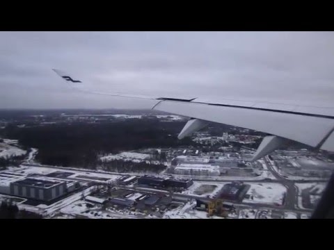 Finnair Airbus A350-900 landing to Helsinki 22L