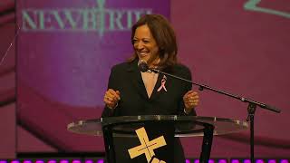 RAW: Kamala Harris attends church service at New Birth Baptist Church in Stonecrest, Georgia
