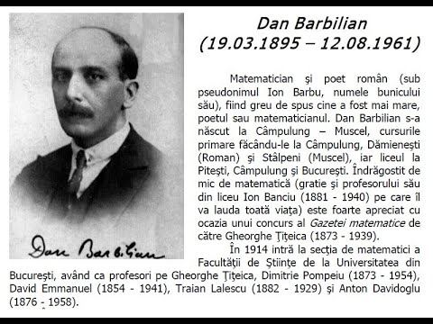 Ion Barbu - Matematician si poet roman