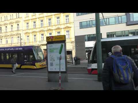 Views in front of Florenc Metro Station in Prague, Czech Republic