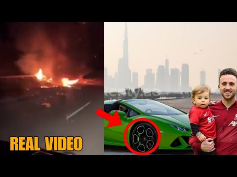 Diogo Jota Car Crash Burning Lamborghini after Accident, Jota Acidente de viação queima Lamborghini