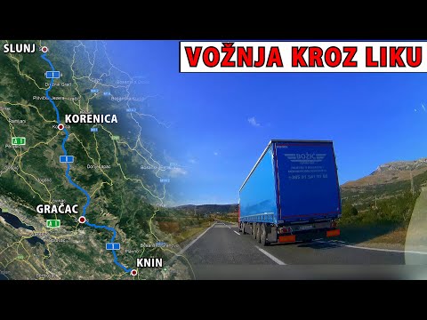 Vožnja dionicom KNIN - GRAČAC - SLUNJ | Stara cesta D1 kroz Liku (165 km)