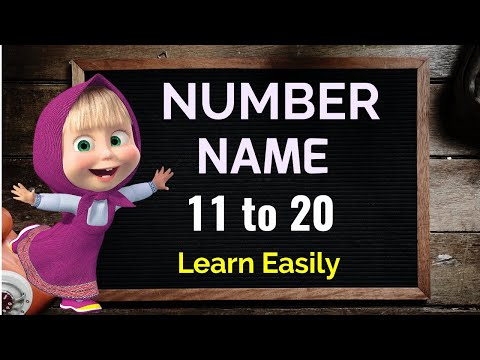 Number Names 11 to 20, Number names 11-20, Number Names with spelling, Number Names for kids