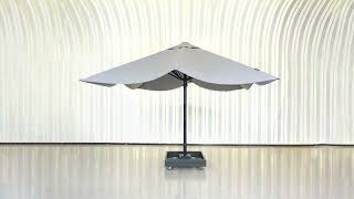 OUTFLEXX Sydney Sonnenschirm, grau, Aluminium, 400 x 400 cm, mit Air-Vent System, UV-Schutz, pulverbeschichtet, inkl. befüllbarem Schirmständer