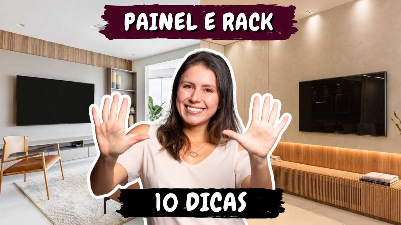COMO DECORAR A PAREDE DA TV COM PAINEL E RACK