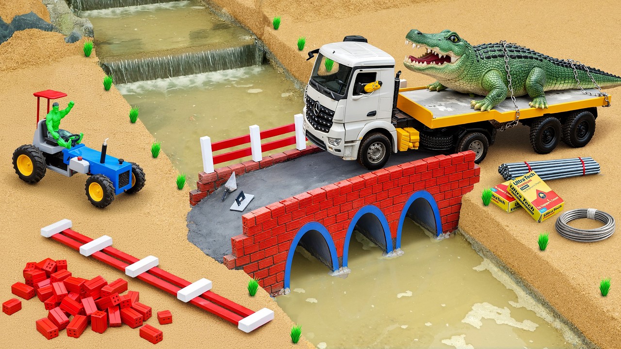 DIY Mini Truck Builds Strong Cement Bridge | Creative Engineering Construction Project