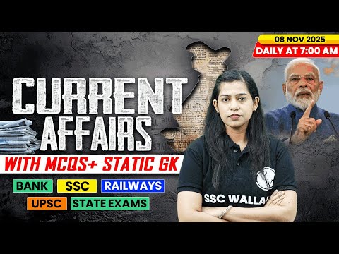 Current Affairs Today | 08 November Current Affairs 2025 | Daily Current Affairs | By Krati Mam