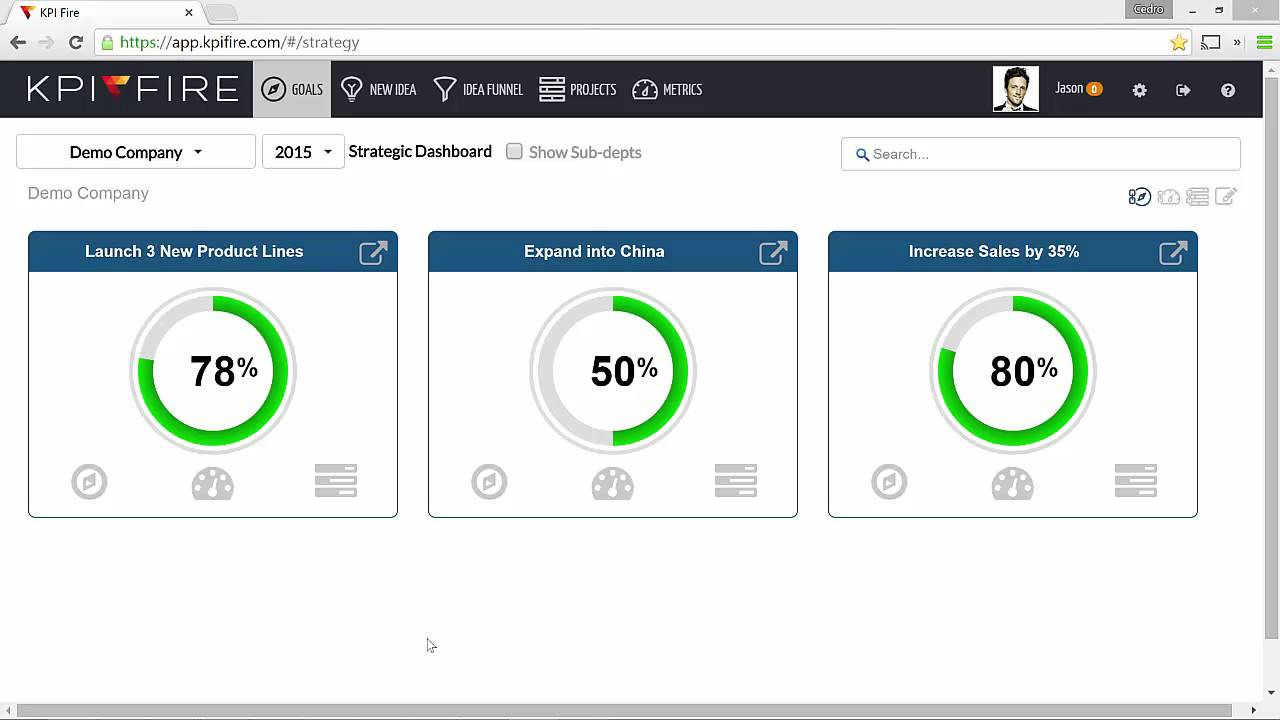 Strategy Execution with KPI Fire Strategy Execution Software