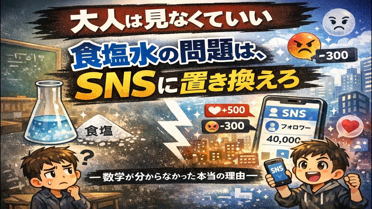 【数学】食塩水の問題は、SNSに置き換えろ！
