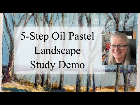 5 Step Oil Pastel Landscape Painting Study Demo With Talking From Reference Photo