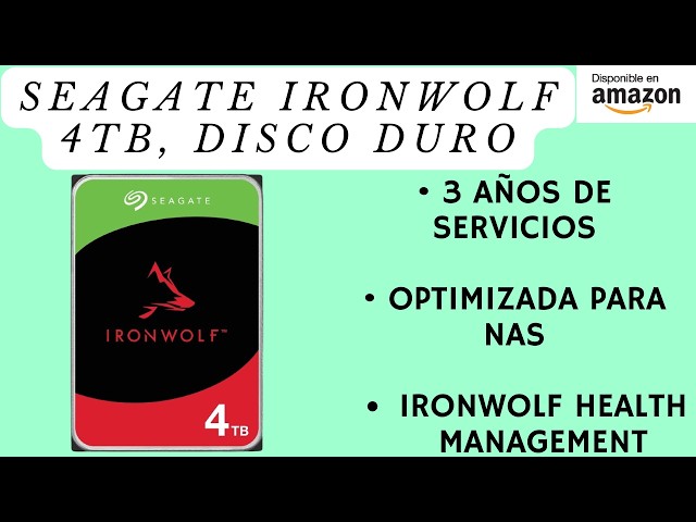 Vídeo relacionado con Seagate IronWolf 4TB, Disco duro interno, NAS HDD, CMR, 3.5 Pulgadas, SATA 6 GB/s, caché de 256 MB para almacenamiento conectado a red RAID, Paquete Abre-fácil, Rescue Services (ST4000VNZ06)