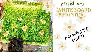 NO White Used in these Fluid Daisies! Fluid Art Whiteboard Magic Tutorial